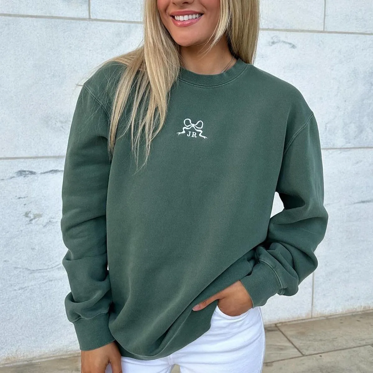 Initialed 'Tiny Bow' Cozy Crew