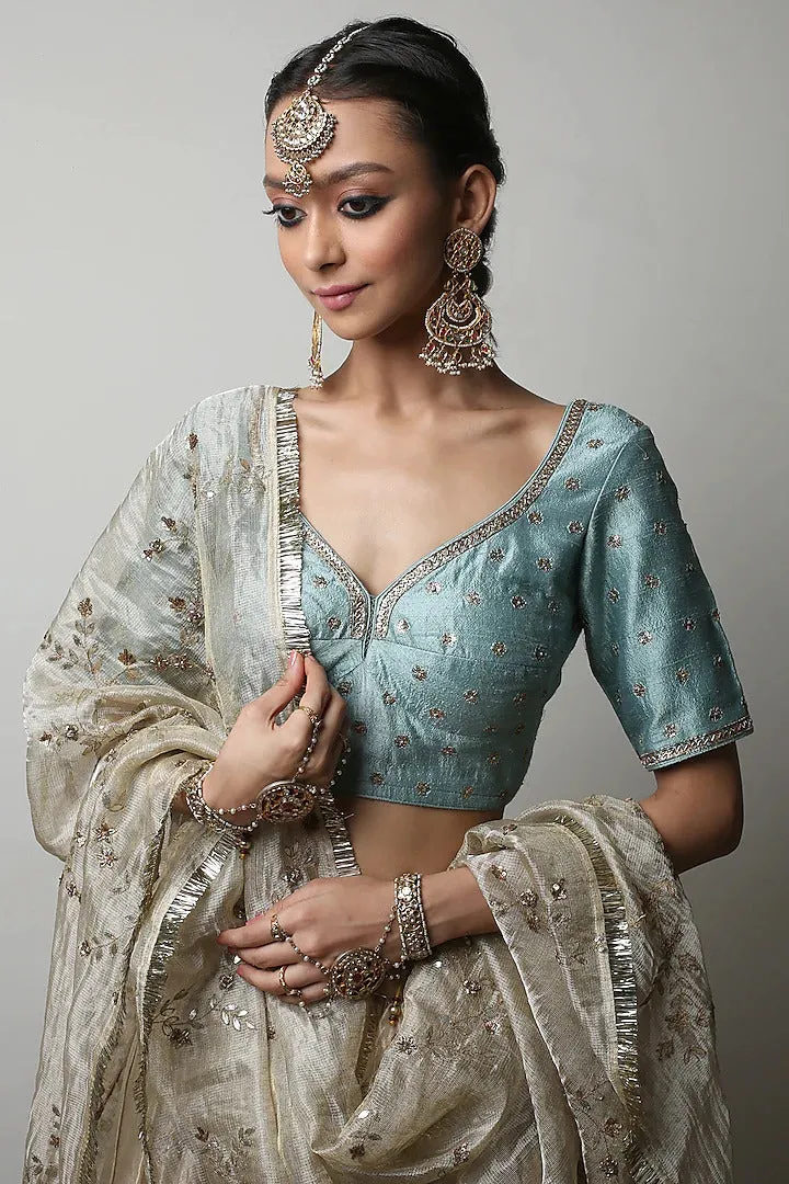 Ivory Embroidered Lehenga Set