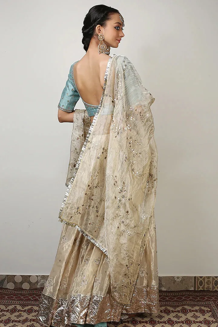 Ivory Embroidered Lehenga Set