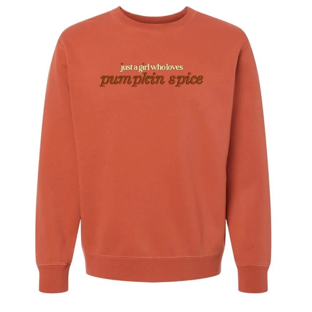 'Just A Girl Who Loves Pumpkin Spice' Cozy Crew