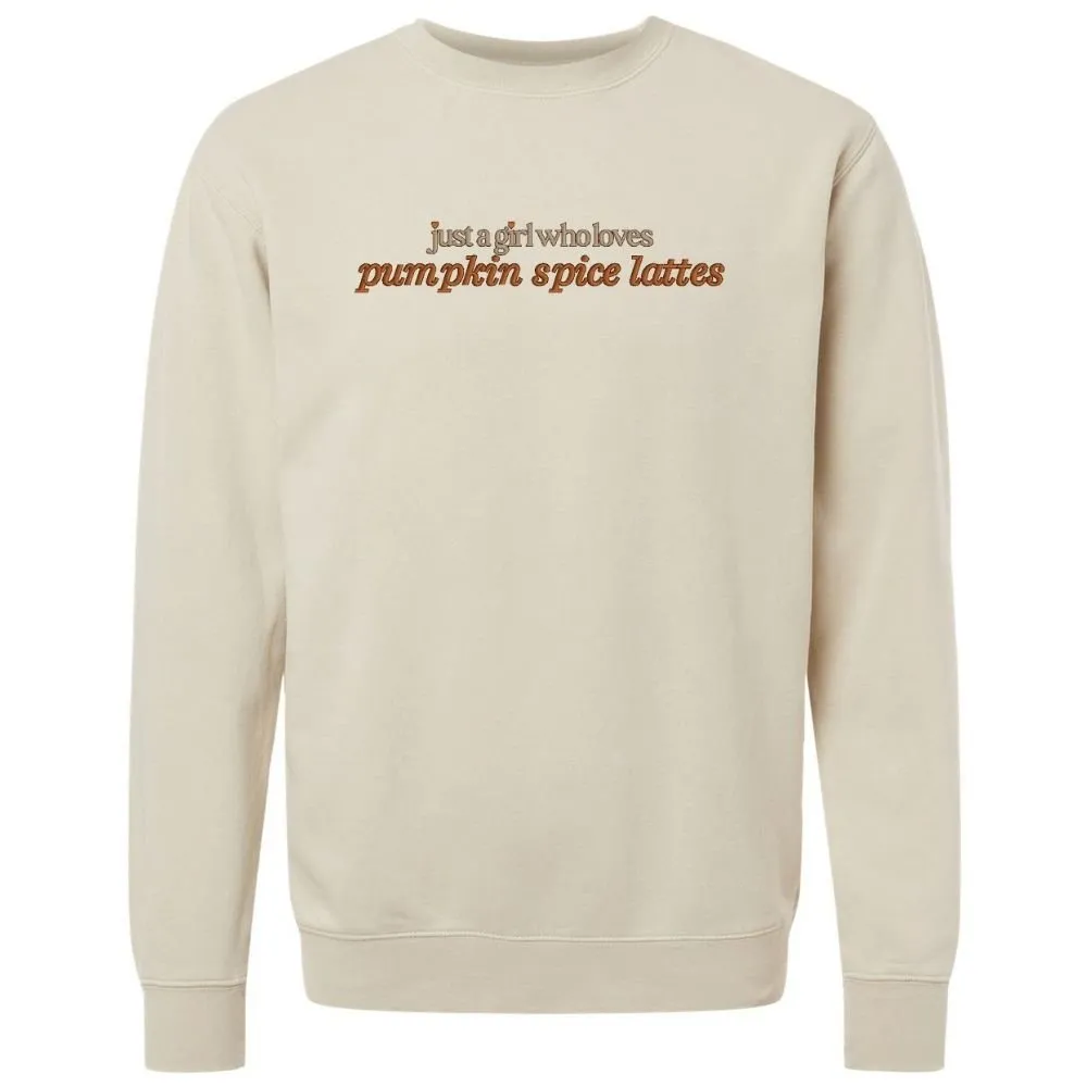 'Just A Girl Who Loves Pumpkin Spice Lattes' Cozy Crew