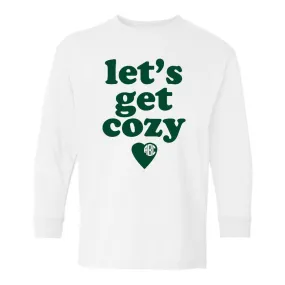 Kids Monogrammed 'Let's Get Cozy' Long Sleeve T-Shirt