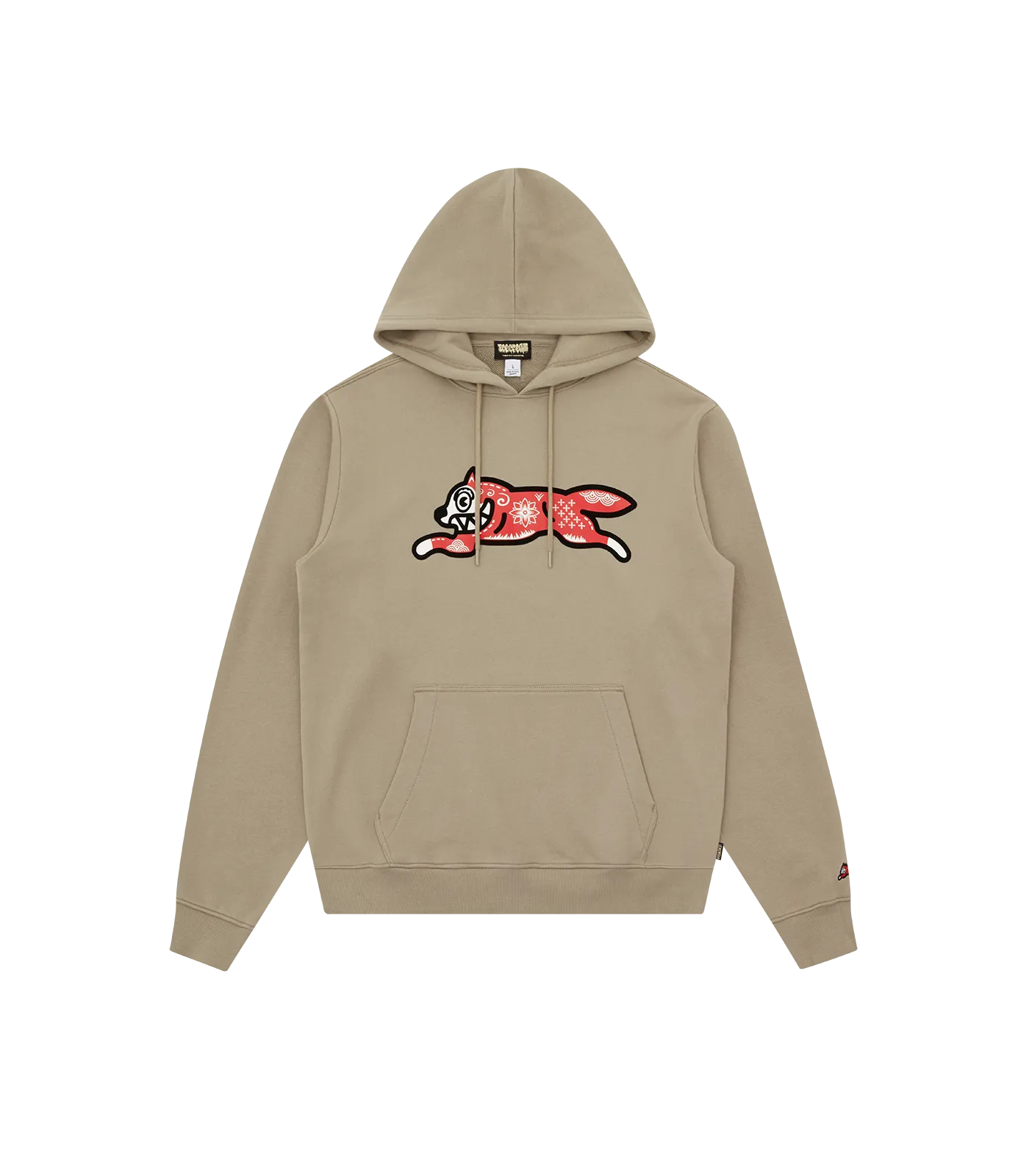 KIRIGAMI FLOCK RUNNING DOG HOODIE - BEIGE