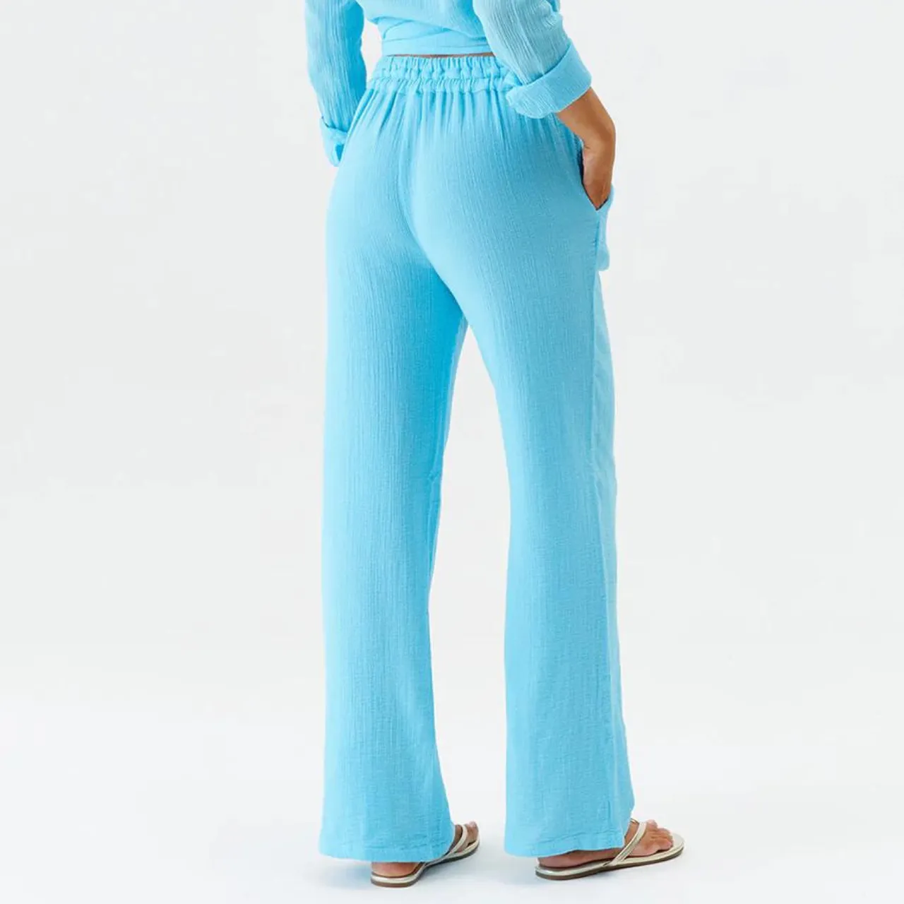 Krissy Turquise Cotton Trouser