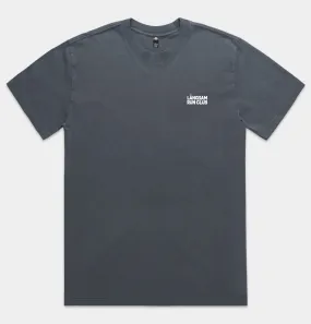 Lngsam Run Club Heavy Faded Logo T-Shirt in Indigo