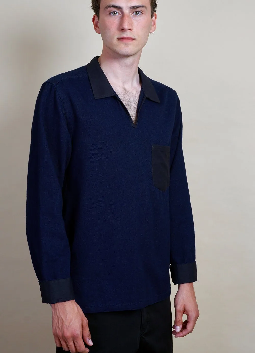 MARIUS | Casual Pull On Shirt | Indigo