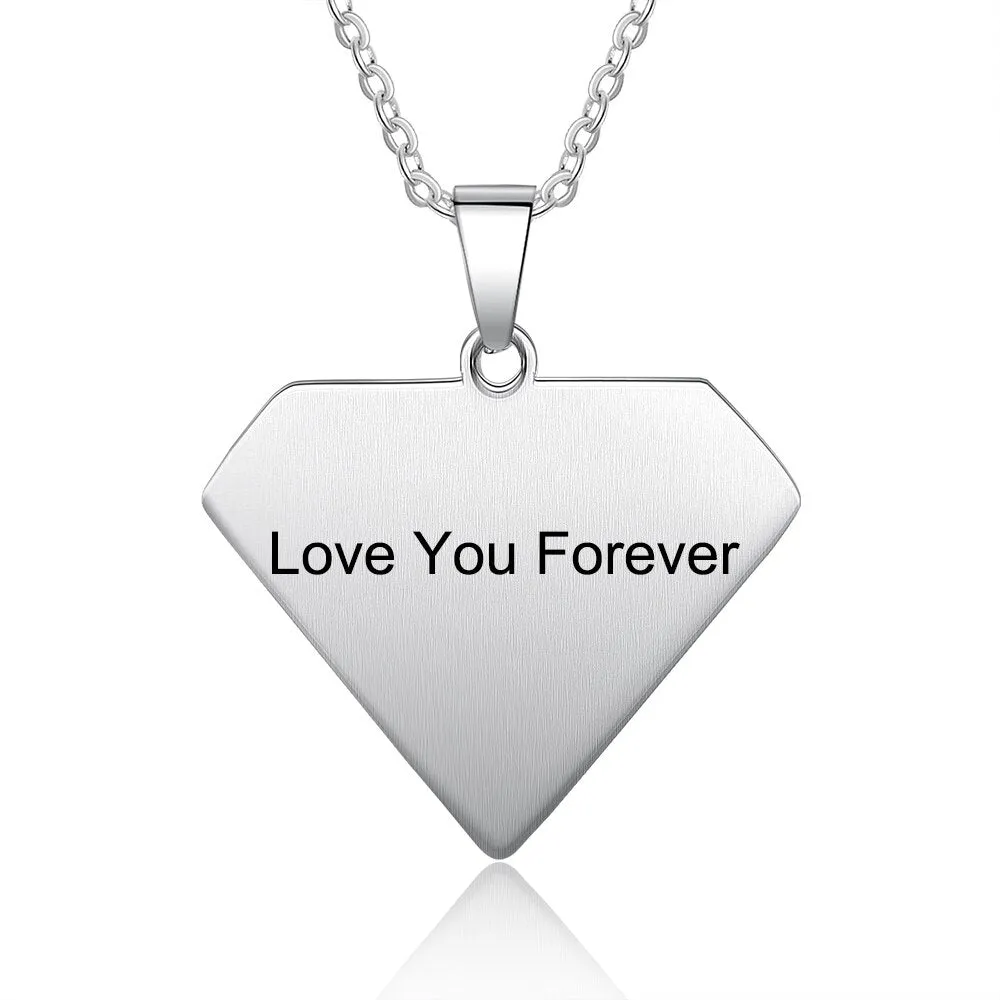 Men Personalized Engraved Pendant Necklace