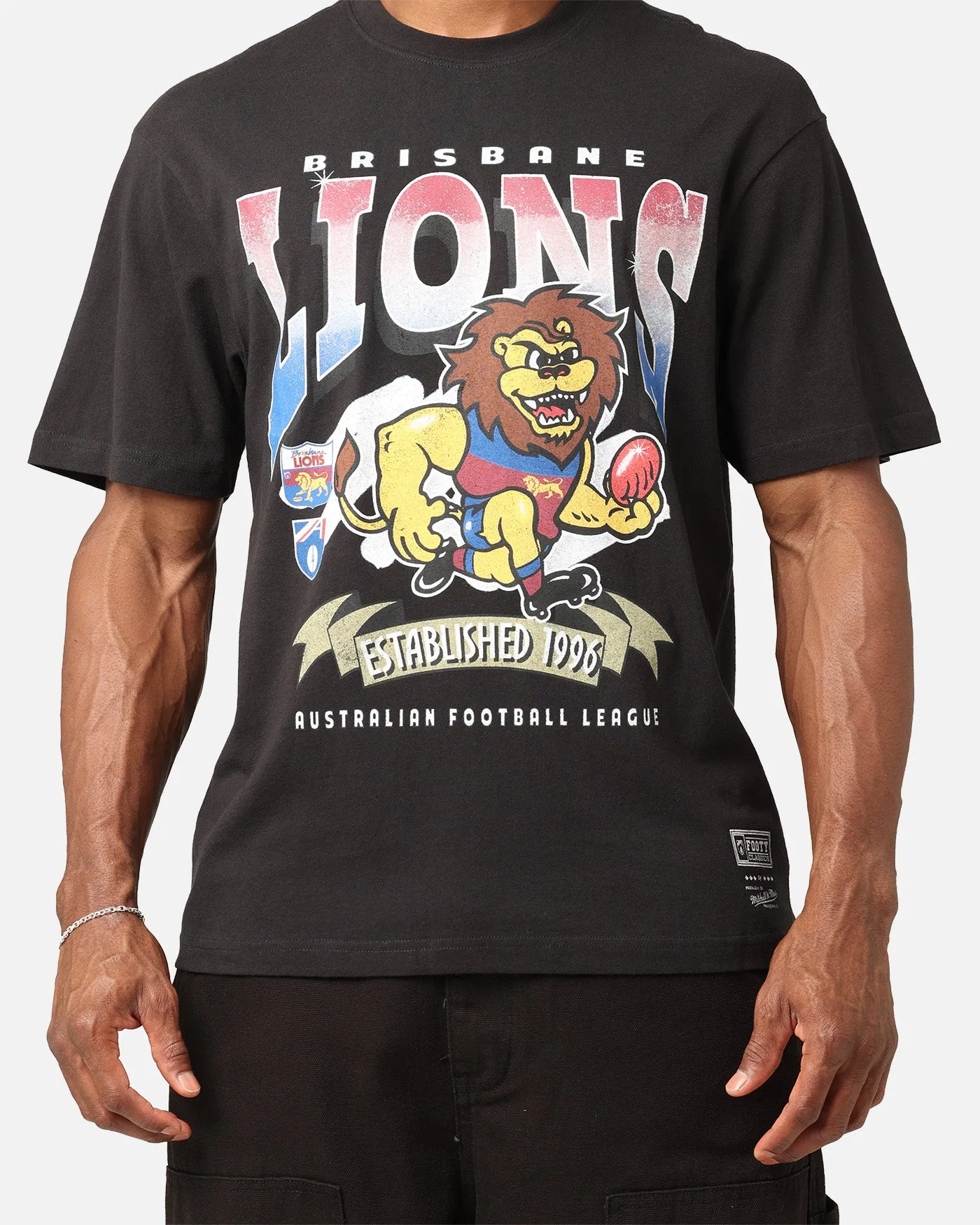 Mitchell & Ness Brisbane Lions Character T-Shirt Faded Black