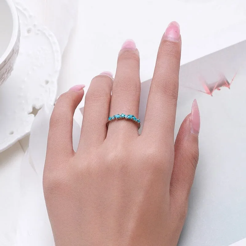 Modern Elegant Turquoise Ring - 925 Sterling Silver