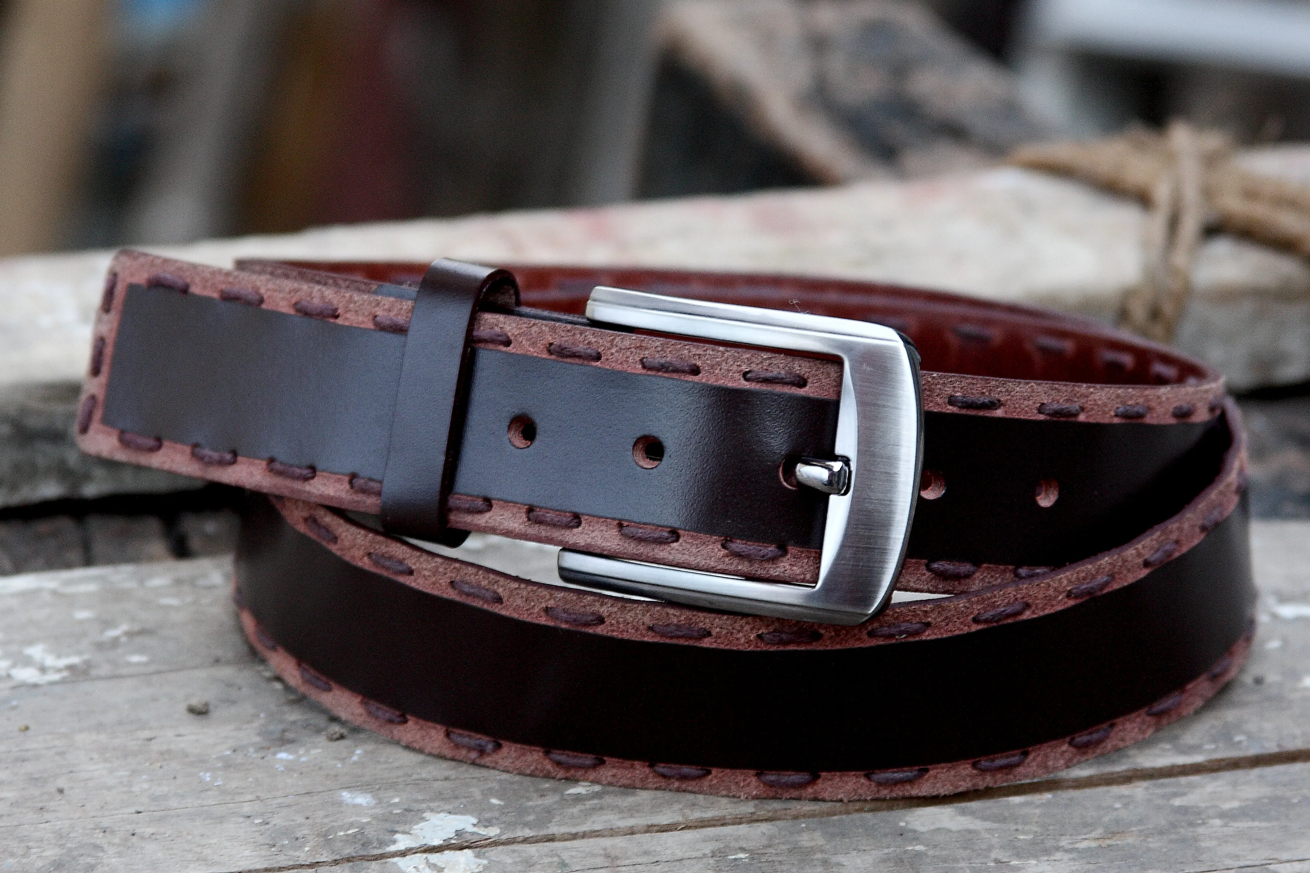 NovaPull Weaved Casual Mens Leather Belt