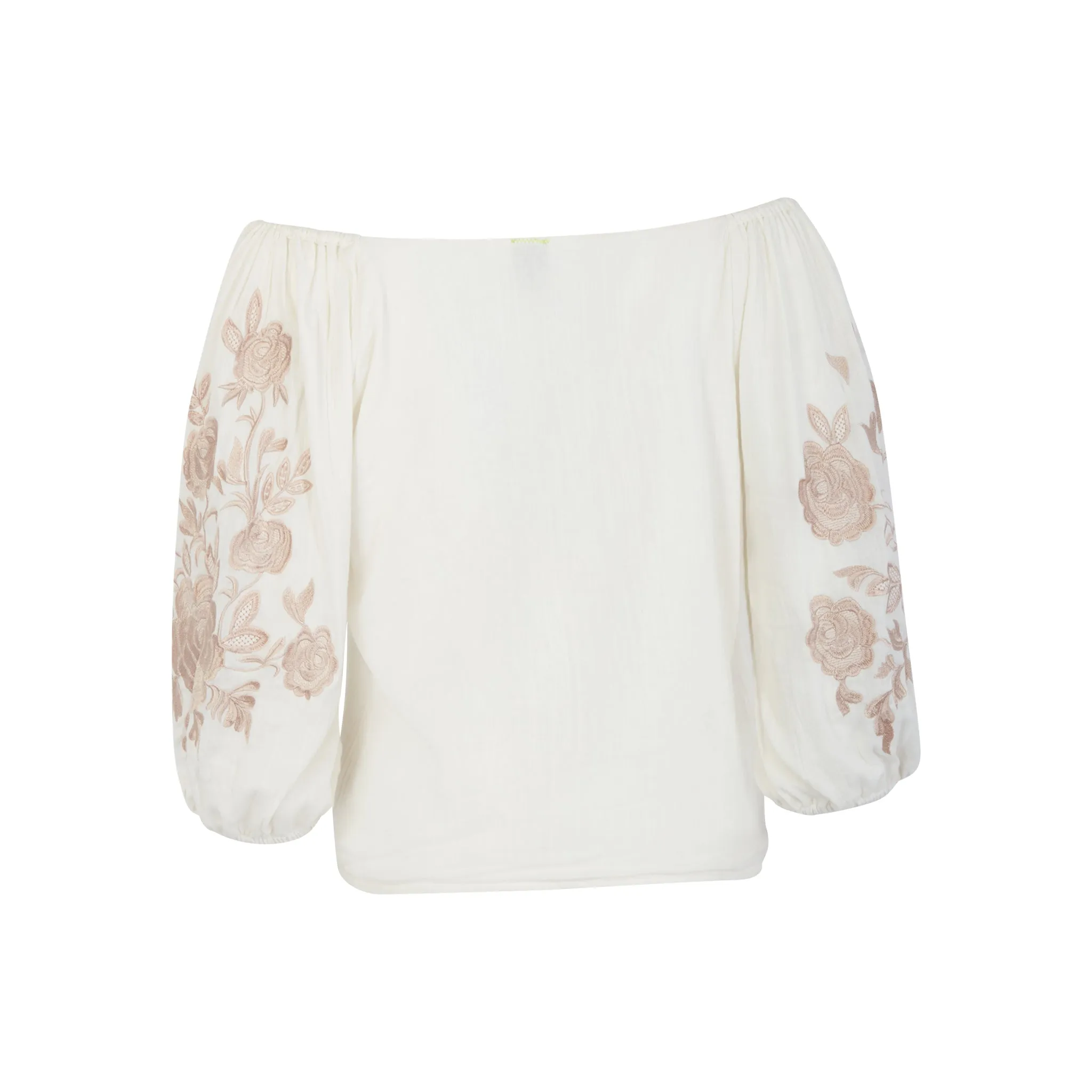 Pam Vneck embroidered blouse with custom embroidered roses