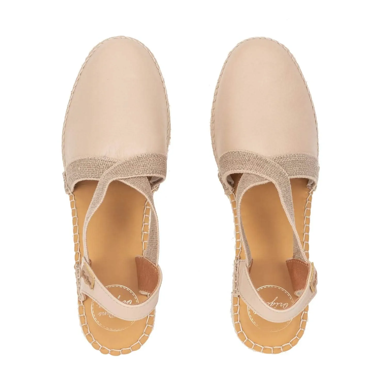 Plain Leather Wedge Espadrille for Women - Tossa