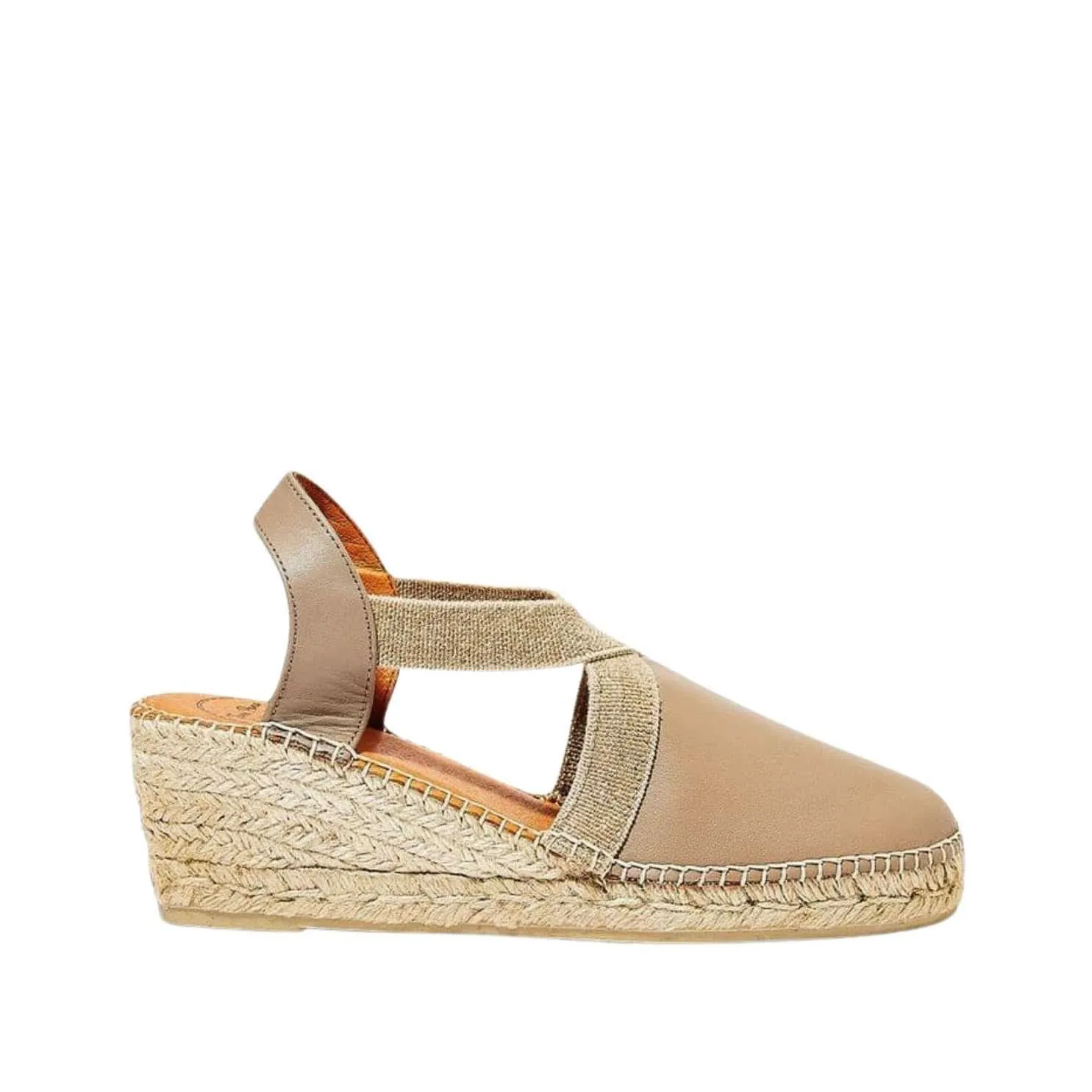 Plain Leather Wedge Espadrille for Women - Tossa