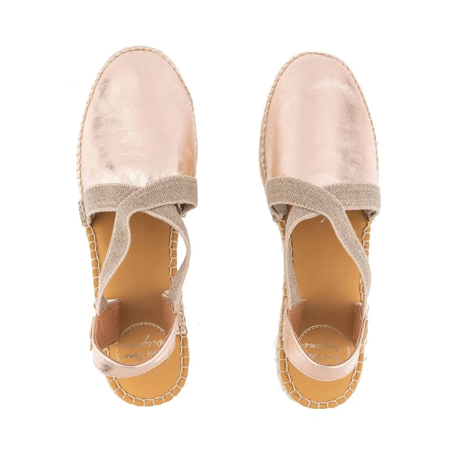 Plain Leather Wedge Espadrille for Women - Tossa