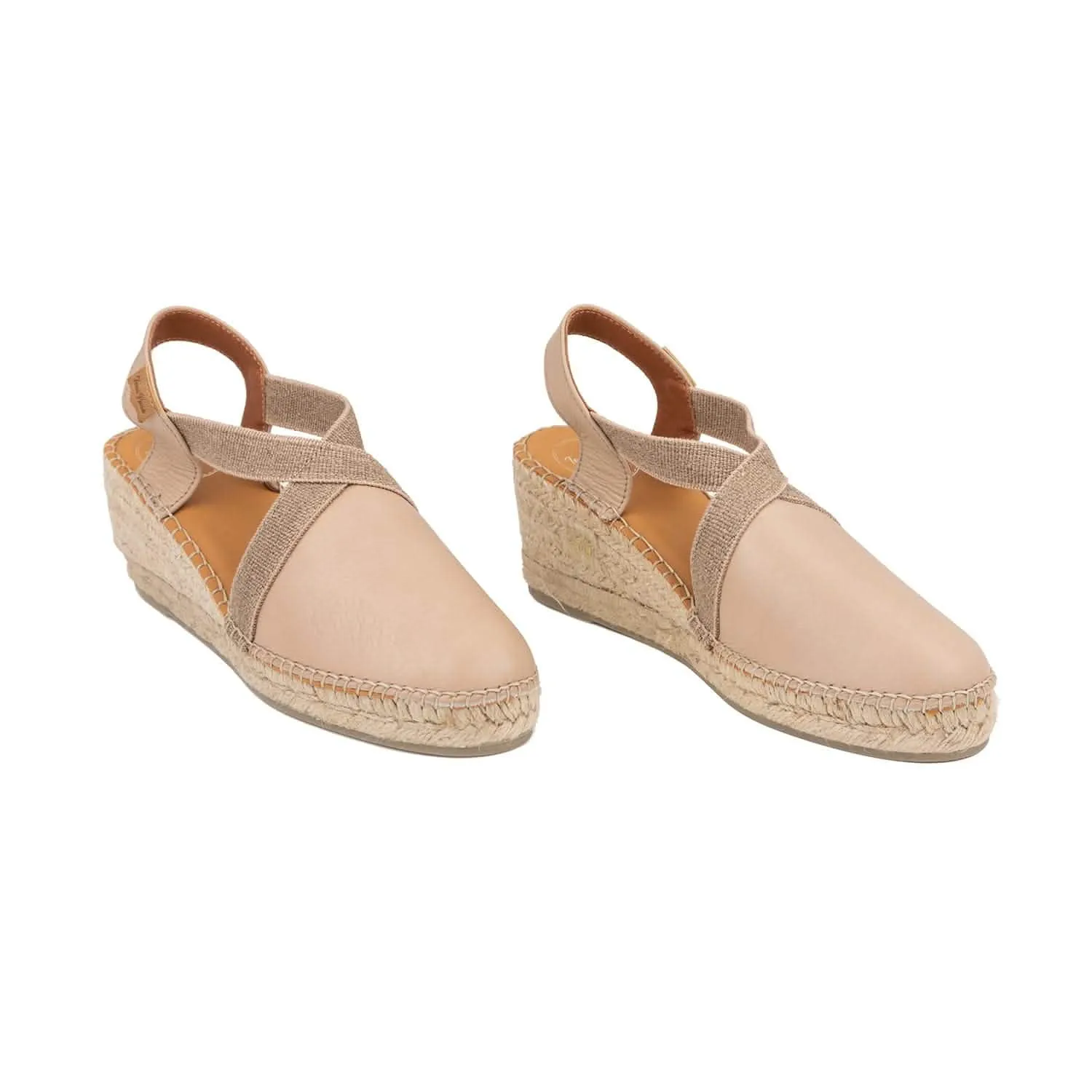 Plain Leather Wedge Espadrille for Women - Tossa