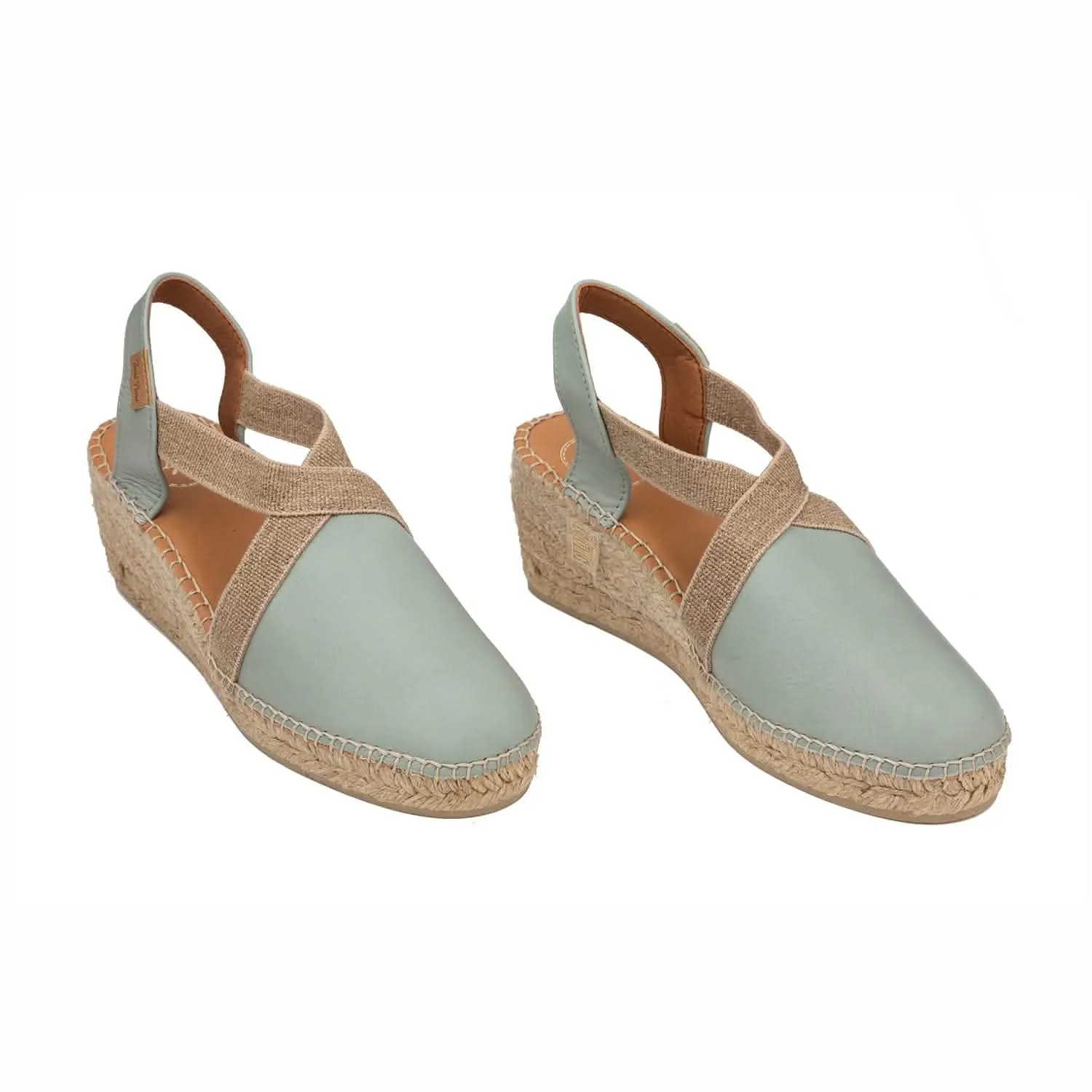 Plain Leather Wedge Espadrille for Women - Tossa