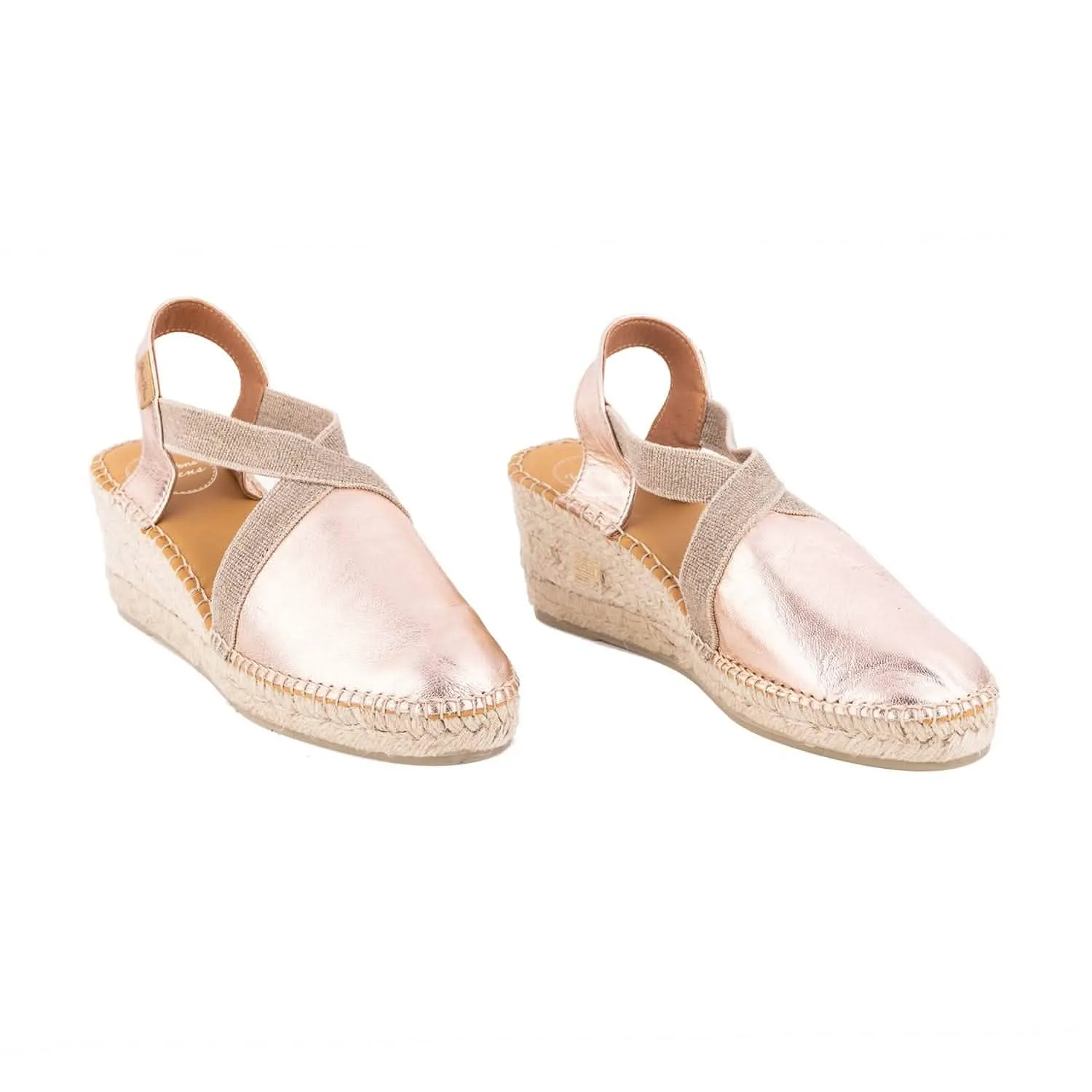 Plain Leather Wedge Espadrille for Women - Tossa