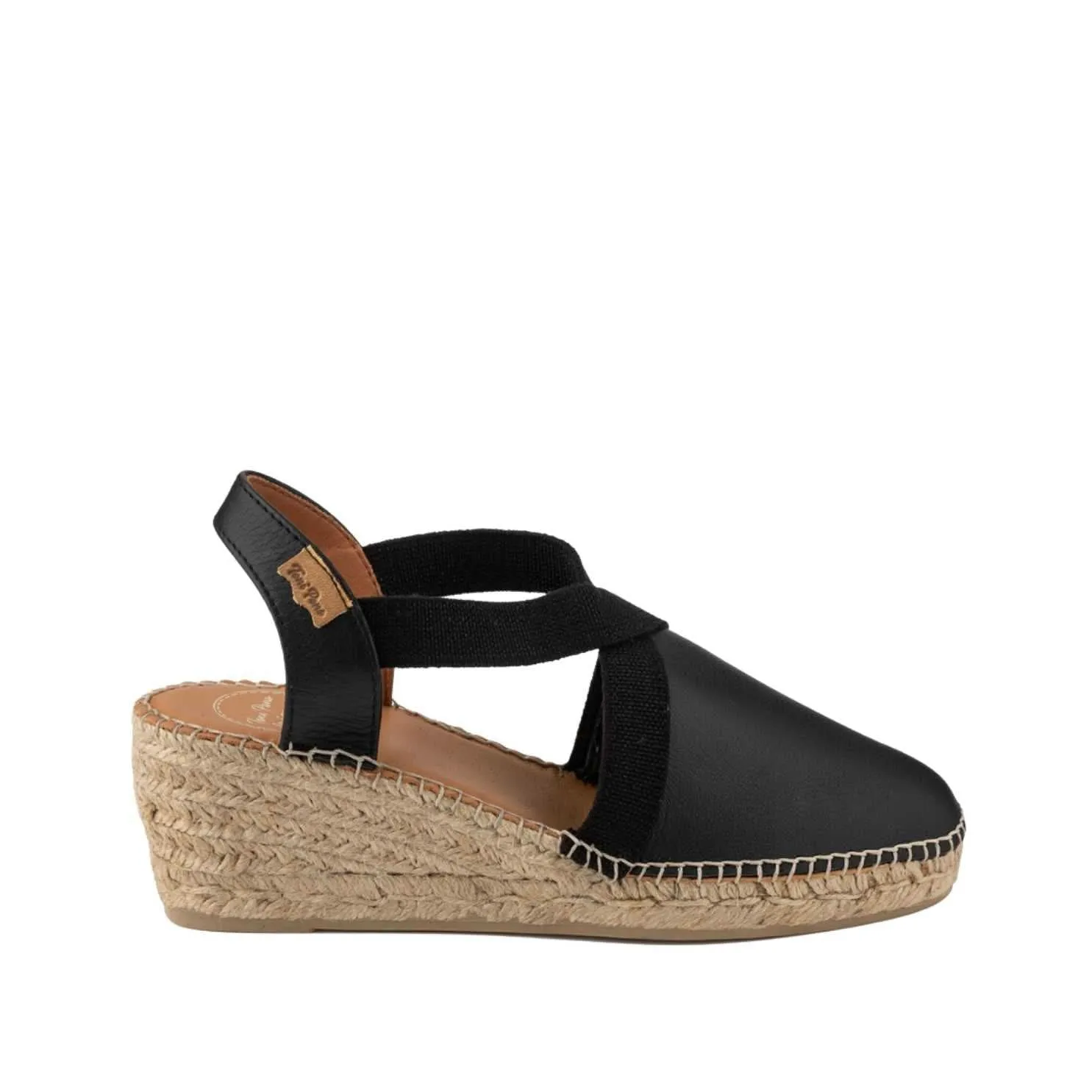 Plain Leather Wedge Espadrille for Women - Tossa