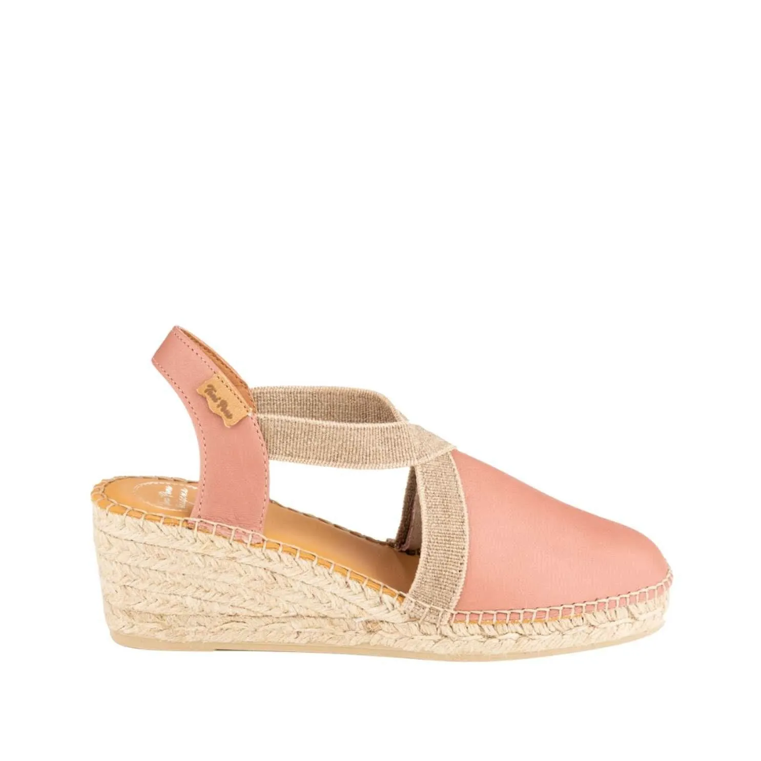 Plain Leather Wedge Espadrille for Women - Tossa