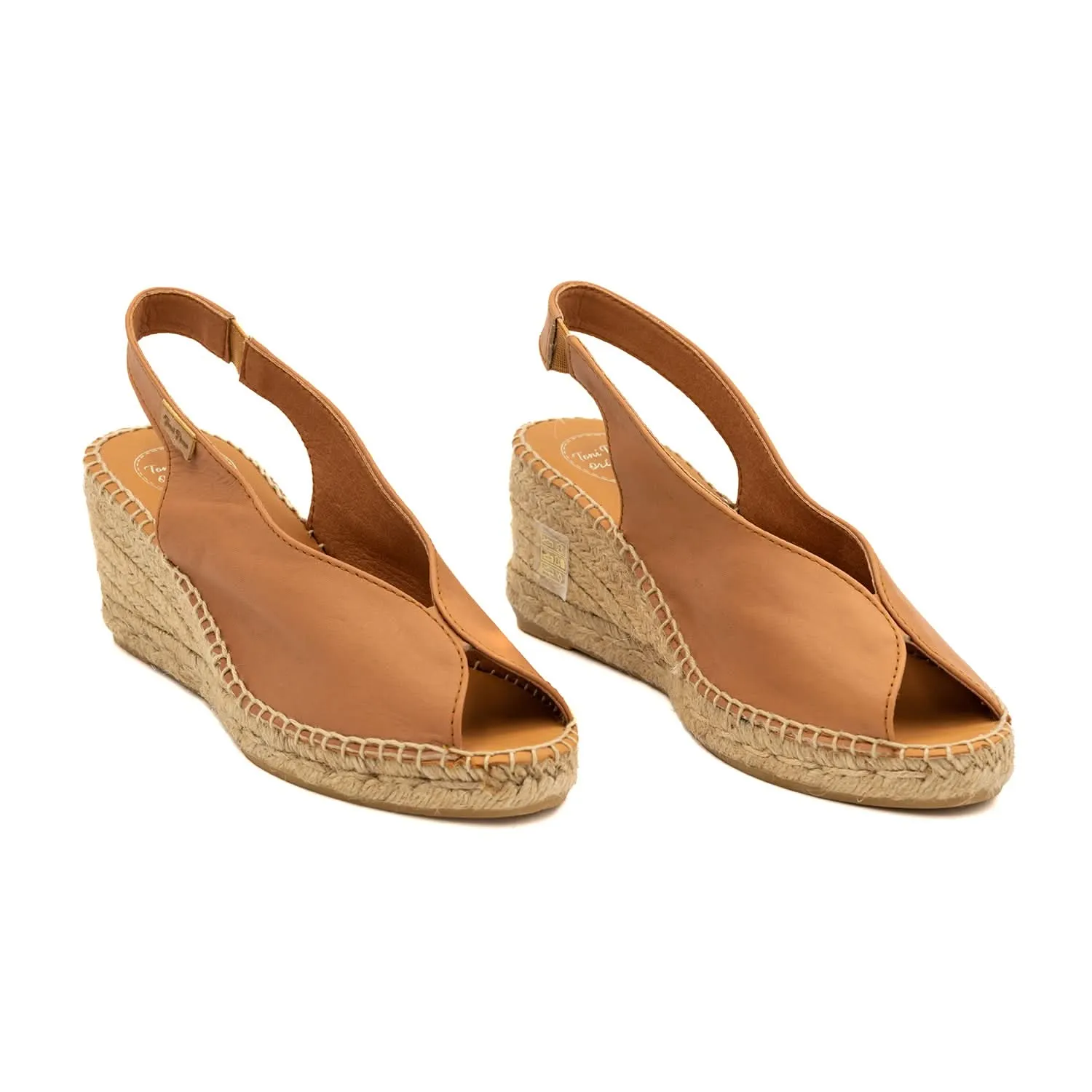 Plain Leather Wedges For Women - Laila-P