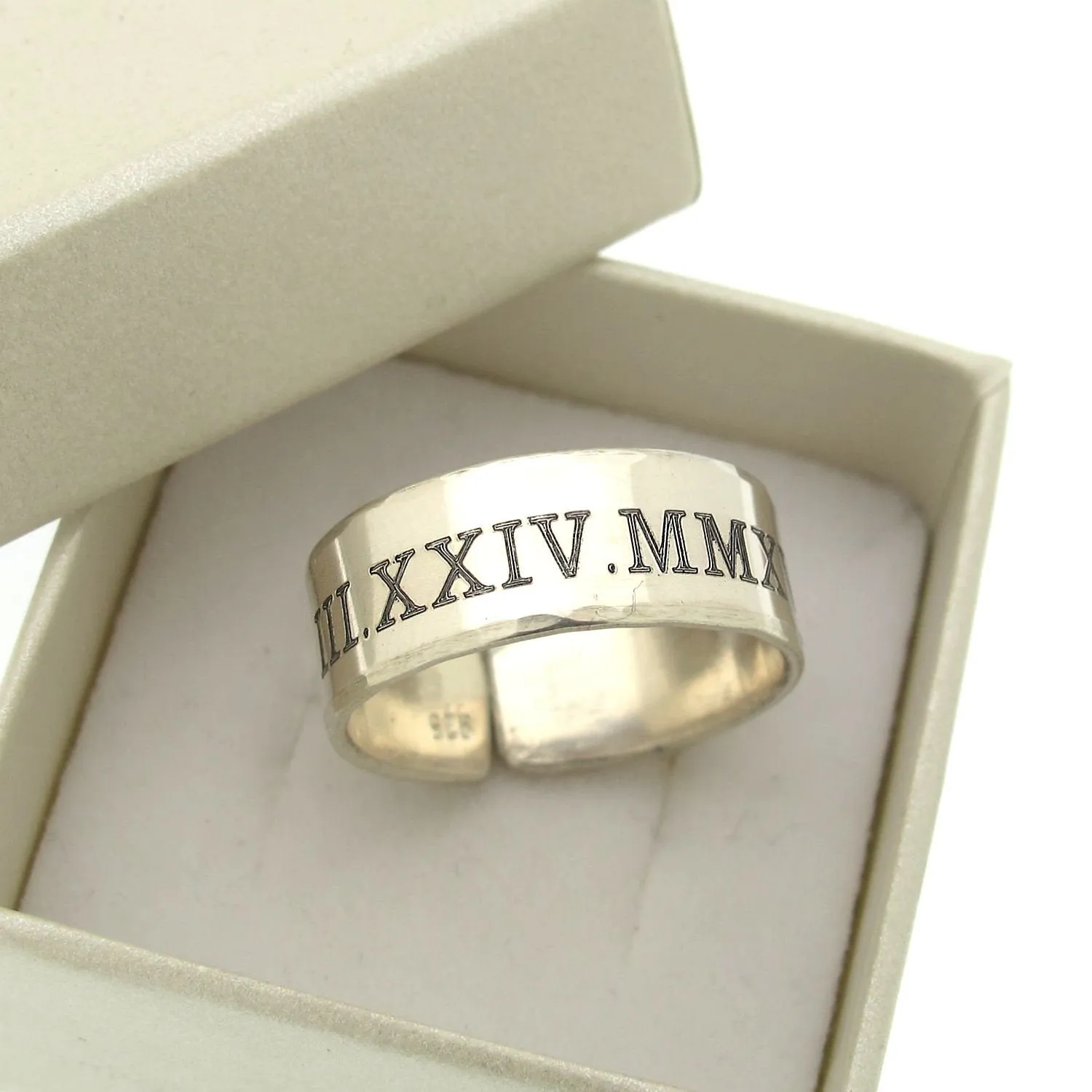 Roman Numeral Band Ring for men