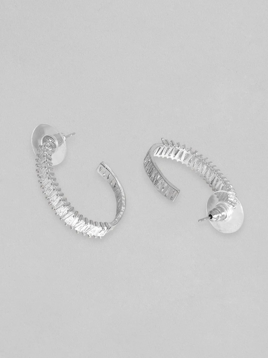 Rubans Elegant Silver-Plated Circular Hoop Earrings