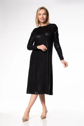 Shine Elegant Dress With Belt / Black