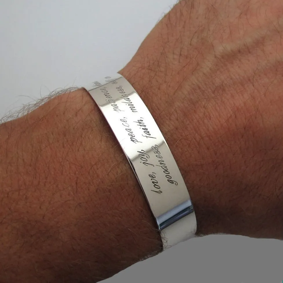 Silver Bracelet with Quote for Men