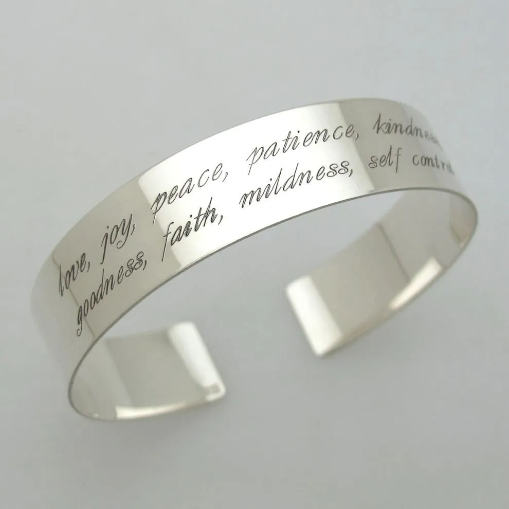 Silver Bracelet with Quote for Men