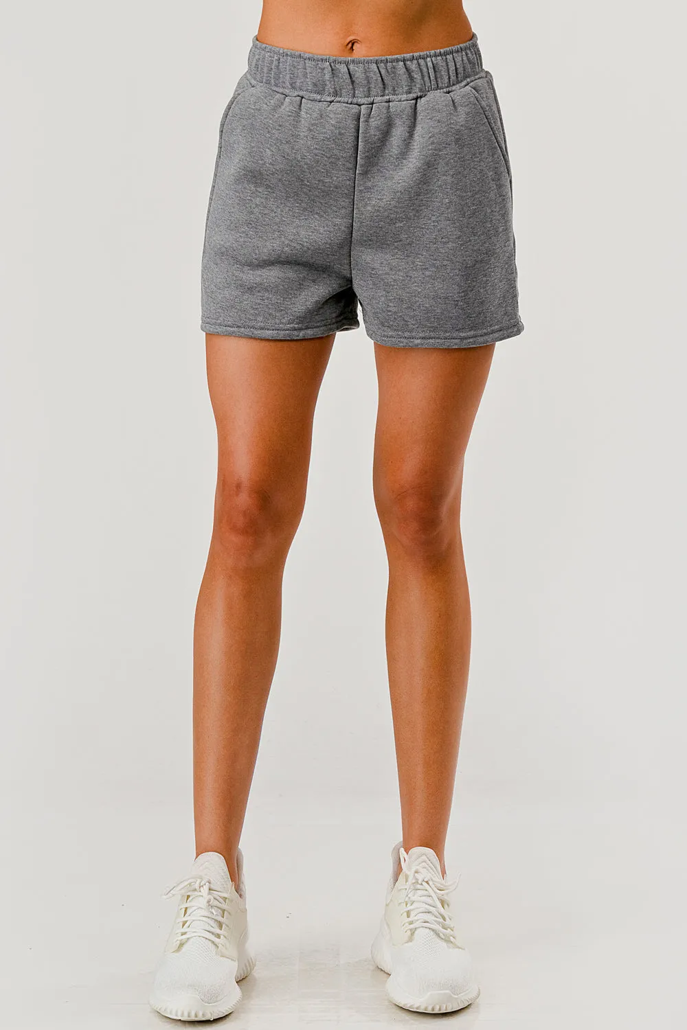 Soft Fleece Lined Cozy Sweat Shorts - Heather Gray