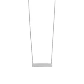 Sterling Silver Engravable Bar Necklace for Women