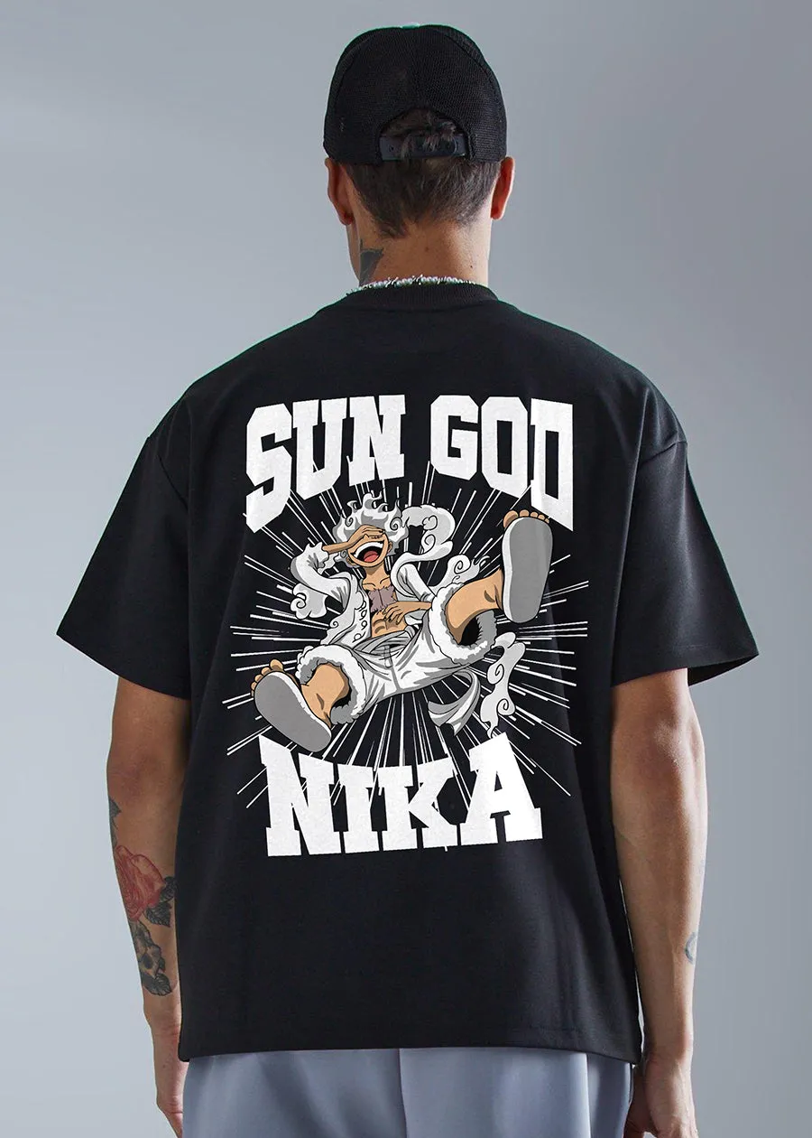 Sun God Men Oversized Printed T-Shirt