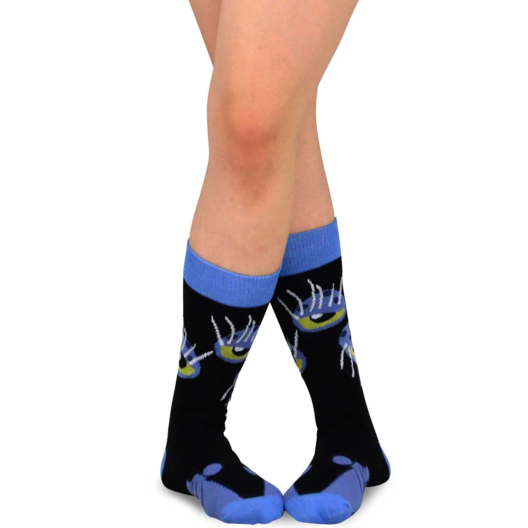 TeeHee Socks Women's Novelty Cotton Crew Monsters B 5-Pack (12087)