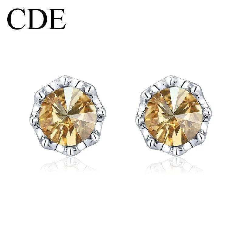 The elegant rounded citrine crystal earring