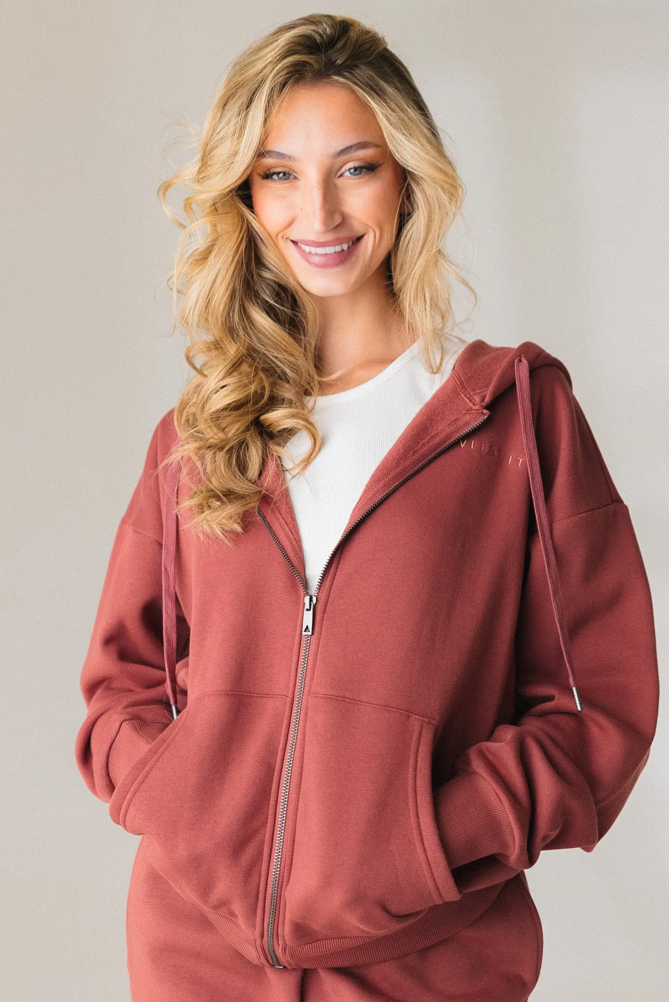 Vitality Uni Cozy Zip - Rosewood