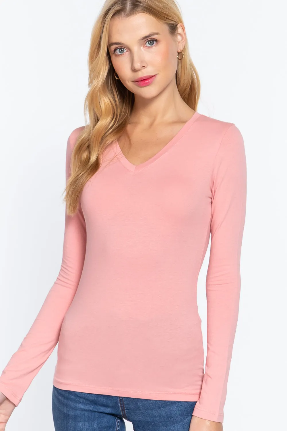 Vneck Cotton Jersey Top